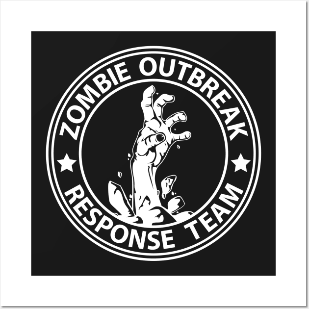 Zombie Outbreak Response Team (white) Wall Art by scallywag